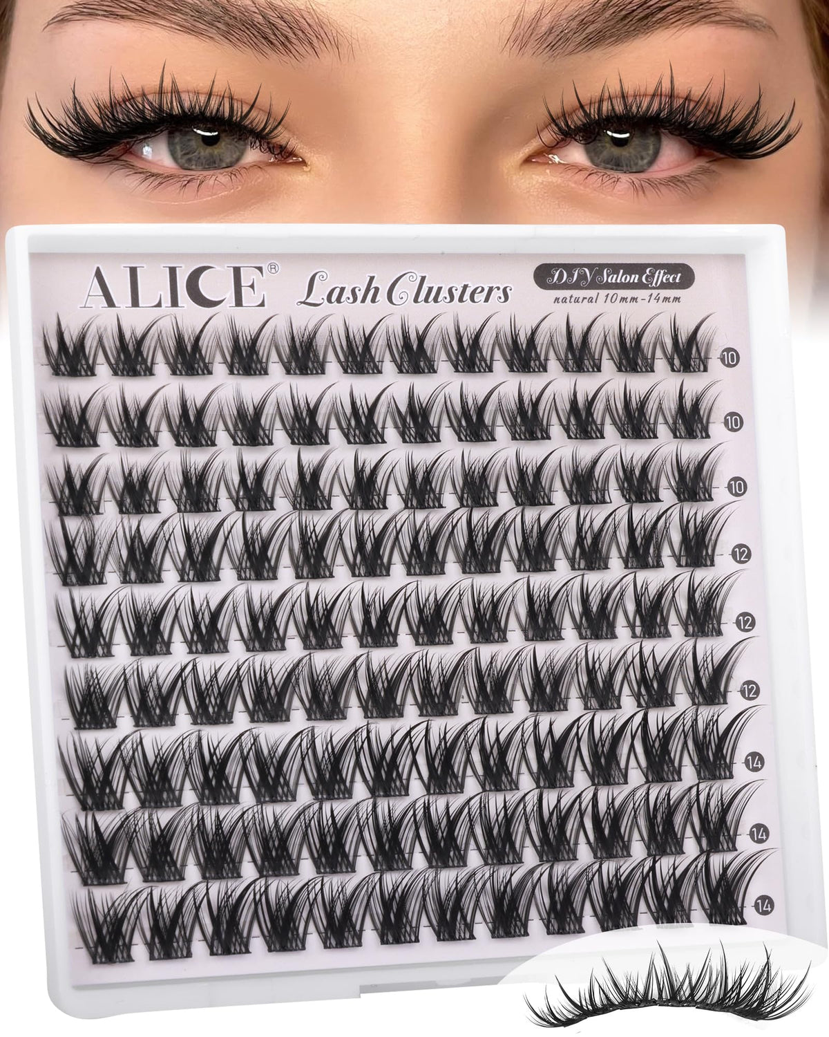 ALICE Wispy Natural Eyelash Clusters front view