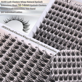ALICE Wispy Natural Eyelash Clusters on display