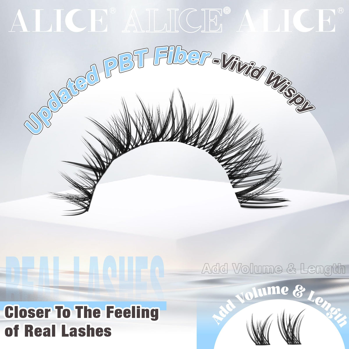 ALICE Wispy Natural Eyelash Clusters side view