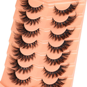 ALICROWN Fluffy Cat Eye False Eyelashes pack with 7 pairs