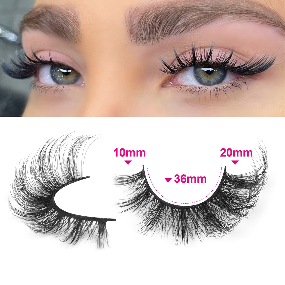 ALICROWN Fox Eye False Eyelashes in a beauty setting