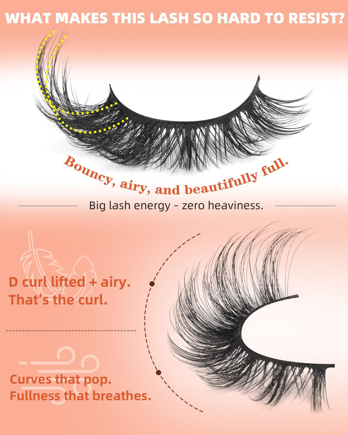 ALICROWN Fox Eye False Eyelashes showing the fluffy volume