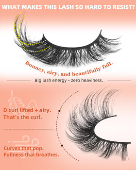 ALICROWN Fox Eye False Eyelashes showing the fluffy volume