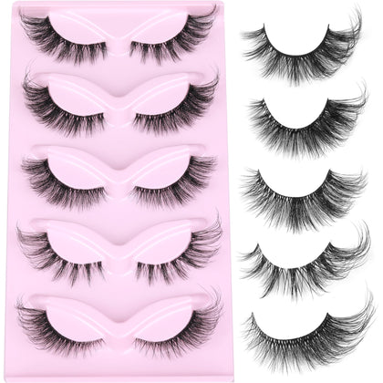 ALICROWN HAIR Cat Eye Lashes pack front view with five styles