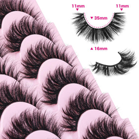 ALICROWN Natural Mink Fuzzy False Eyelashes showing different styles