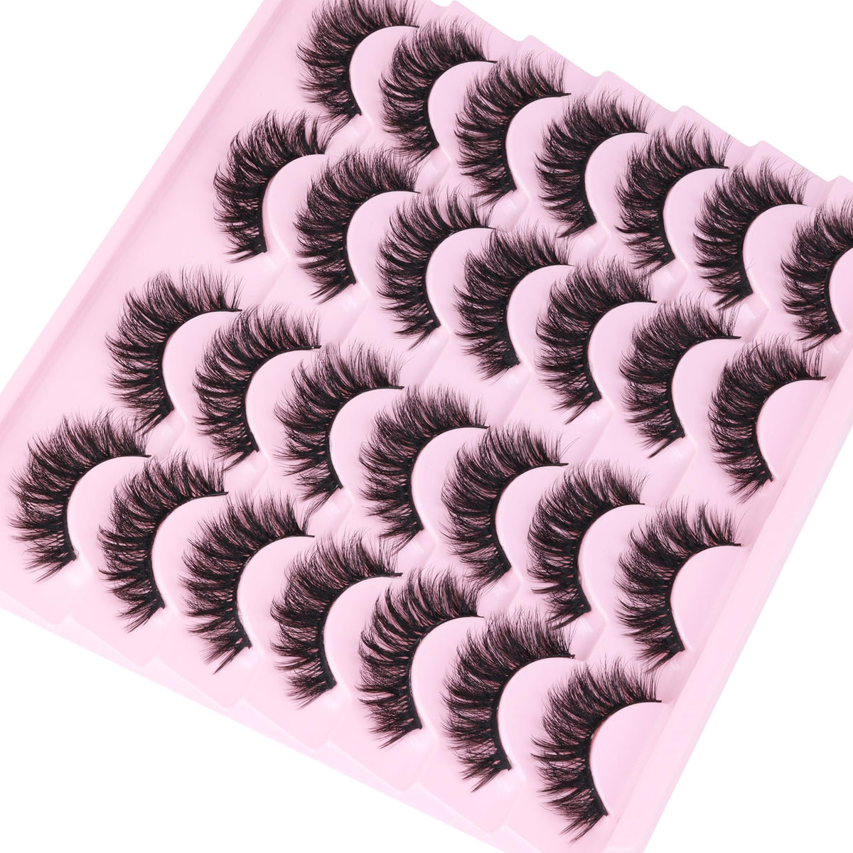 ALICROWN Natural Mink Fuzzy False Eyelashes with applicator tool