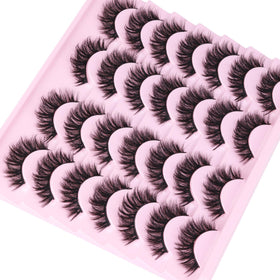 ALICROWN Natural Mink Fuzzy False Eyelashes with applicator tool
