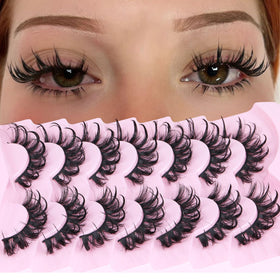 ALICROWN Wispy False Eyelashes pack showing 7 pairs