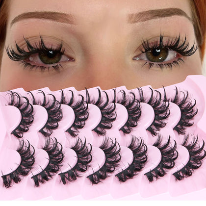 ALICROWN Wispy False Eyelashes pack showing 7 pairs