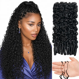 ALIDIDI MINI KNOTS Burmese Curly Crochet Hair Extensions 20 Inch front view