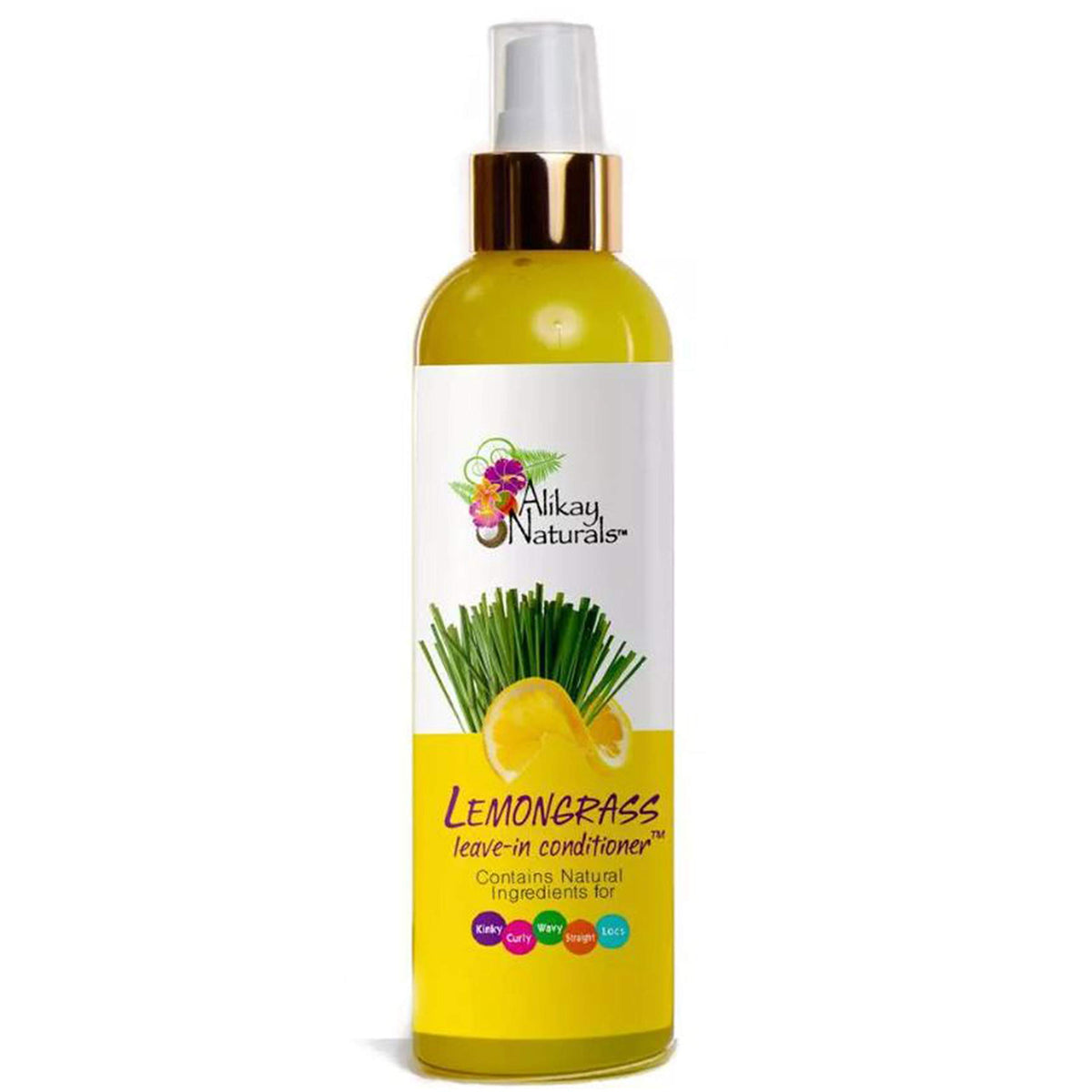 Alikay Naturals Lemongrass Leave In Conditioner 8 oz front view