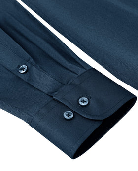 Alimens & Gentle Men's Light Navy Dress Shirt cuff detail
