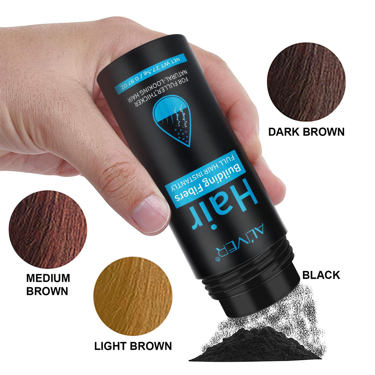 ALIVER Hair Fibers before and after application