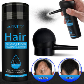 ALIVER Hair Fibers black powder side view