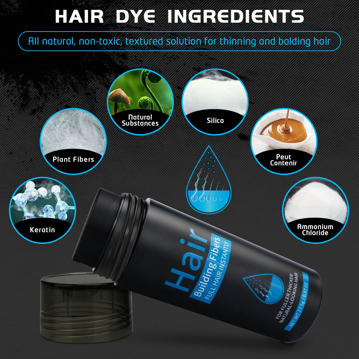 ALIVER Hair Fibers packaging details