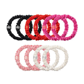 All 10 SLIP Silk Hair Ties displayed together