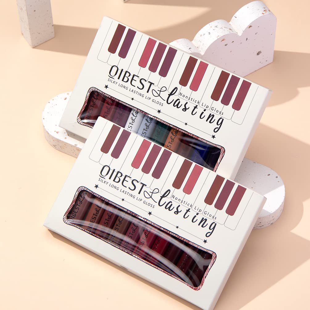All 12 shades of QiBest Matte Liquid Lipstick Set