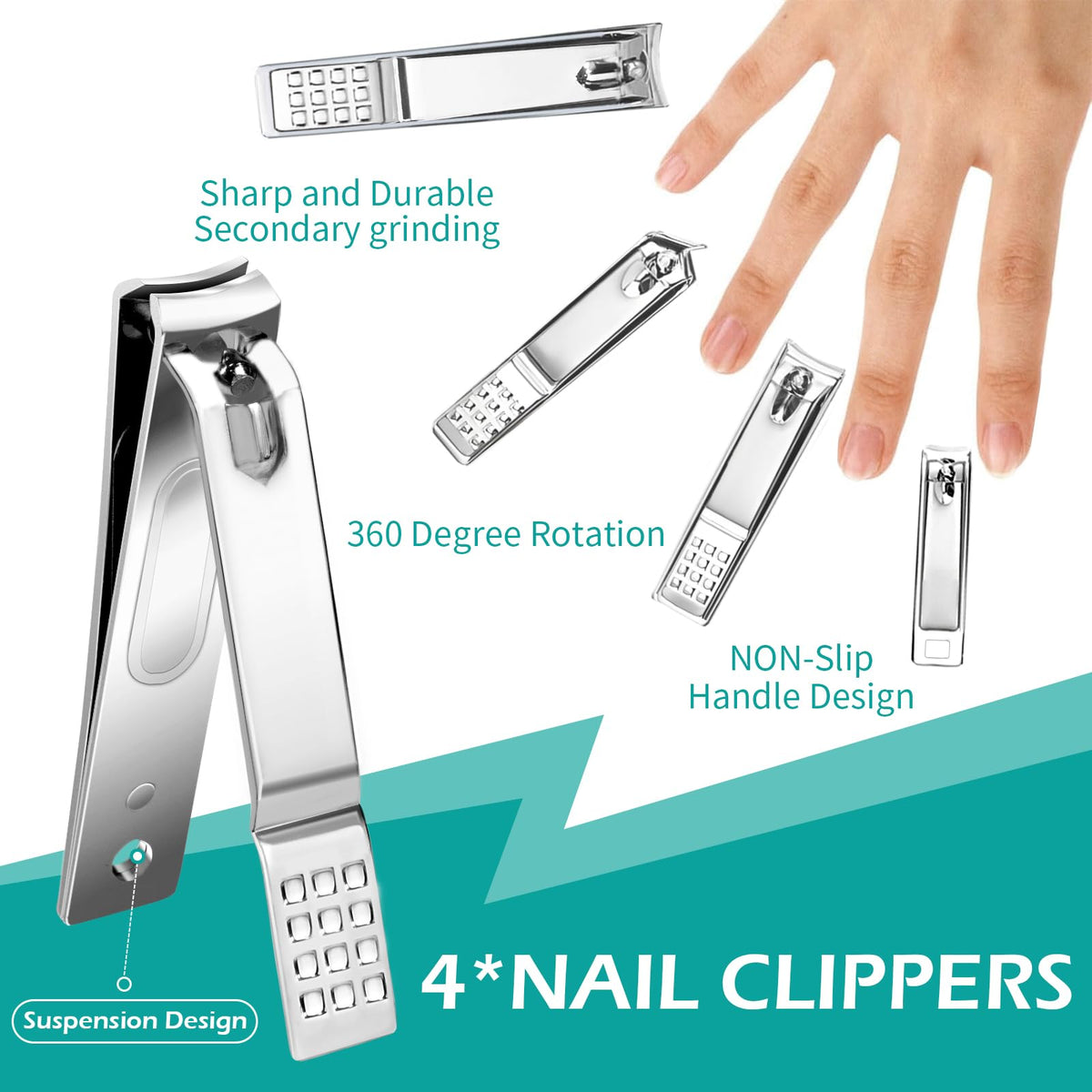 All 26 tools displayed from LUCK AROUND manicure kit