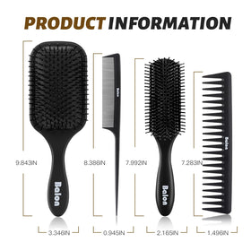 All 4 brushes in BALON Hair Brush Set displayed together
