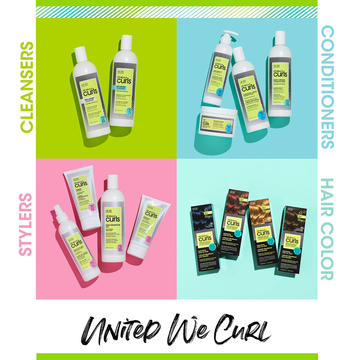 ALL ABOUT CURLS Bouncy Cream on a bathroom shelf