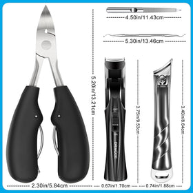 All components of DRMODE Toenail Clippers Set displayed