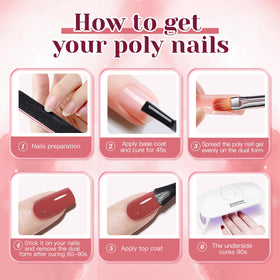 All components of JEWHITENY 14 PCS Poly Nail Gel Kit