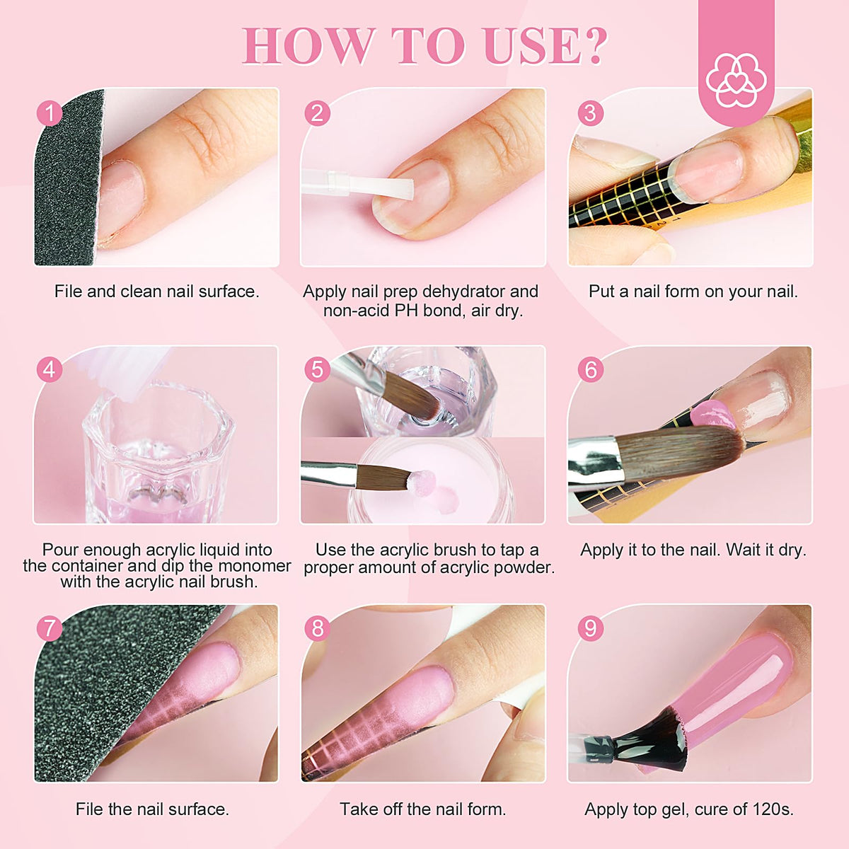 All components of SAVILAND acrylic nail kit displayed together