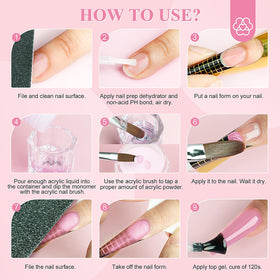 All components of SAVILAND acrylic nail kit displayed together
