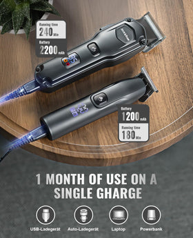 All components of the Jack & Rose hair clippers kit displayed