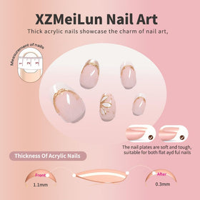 All components of XZMeiLun Press On Nails Kit including glue and file