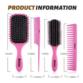 All four brushes from BALON Detangling Brush Set displayed together