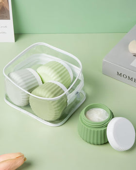 All four silicone jars of Mrsdry travel containers set