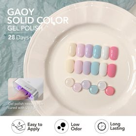 All six GAOY gel nail polish bottles displayed together
