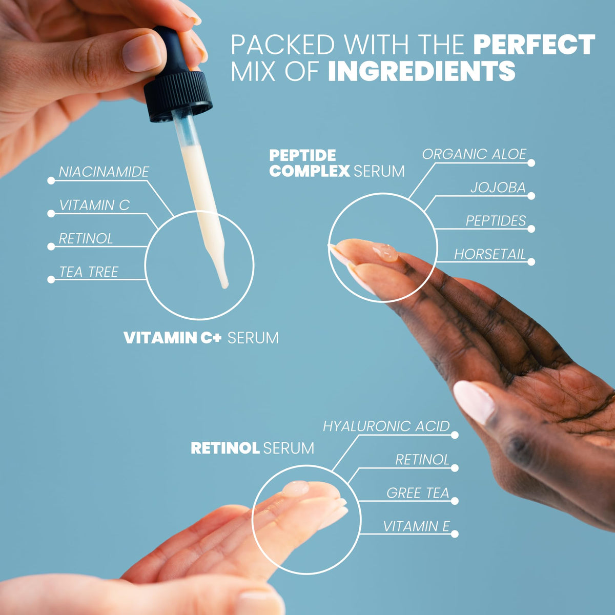 All three serums in the Eva Naturals Trifecta Face Serum Set