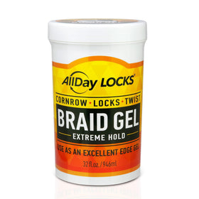 AllDay Locks Braid Gel Extreme Hold 32 oz jar front view