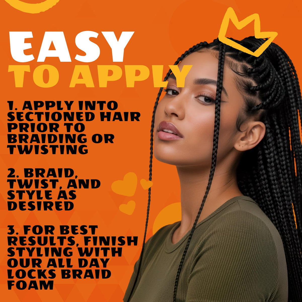 AllDay Locks Braid Gel with botanical ingredients displayed