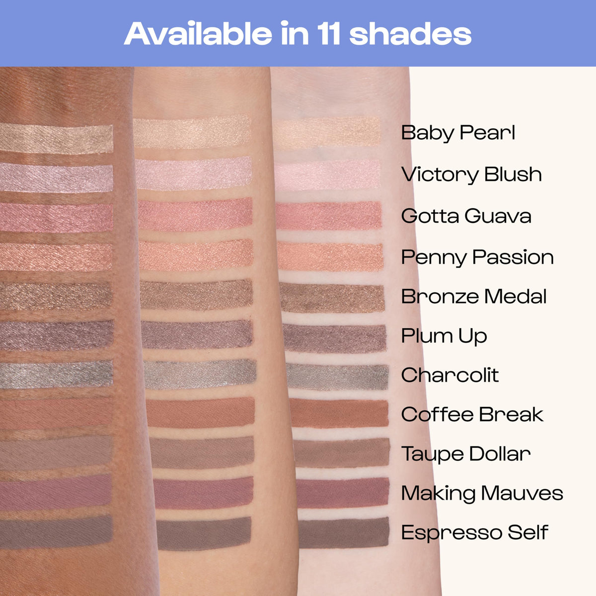 ALLEYOOP 11th Hour Cream Eyeshadow Stick Rose Shimmer in makeup kit