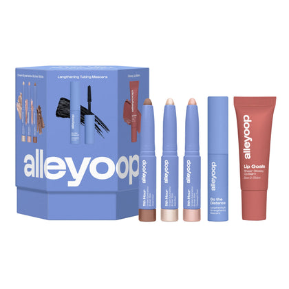 ALLEYOOP Everyday Essentials Kit front view showing 5 makeup products