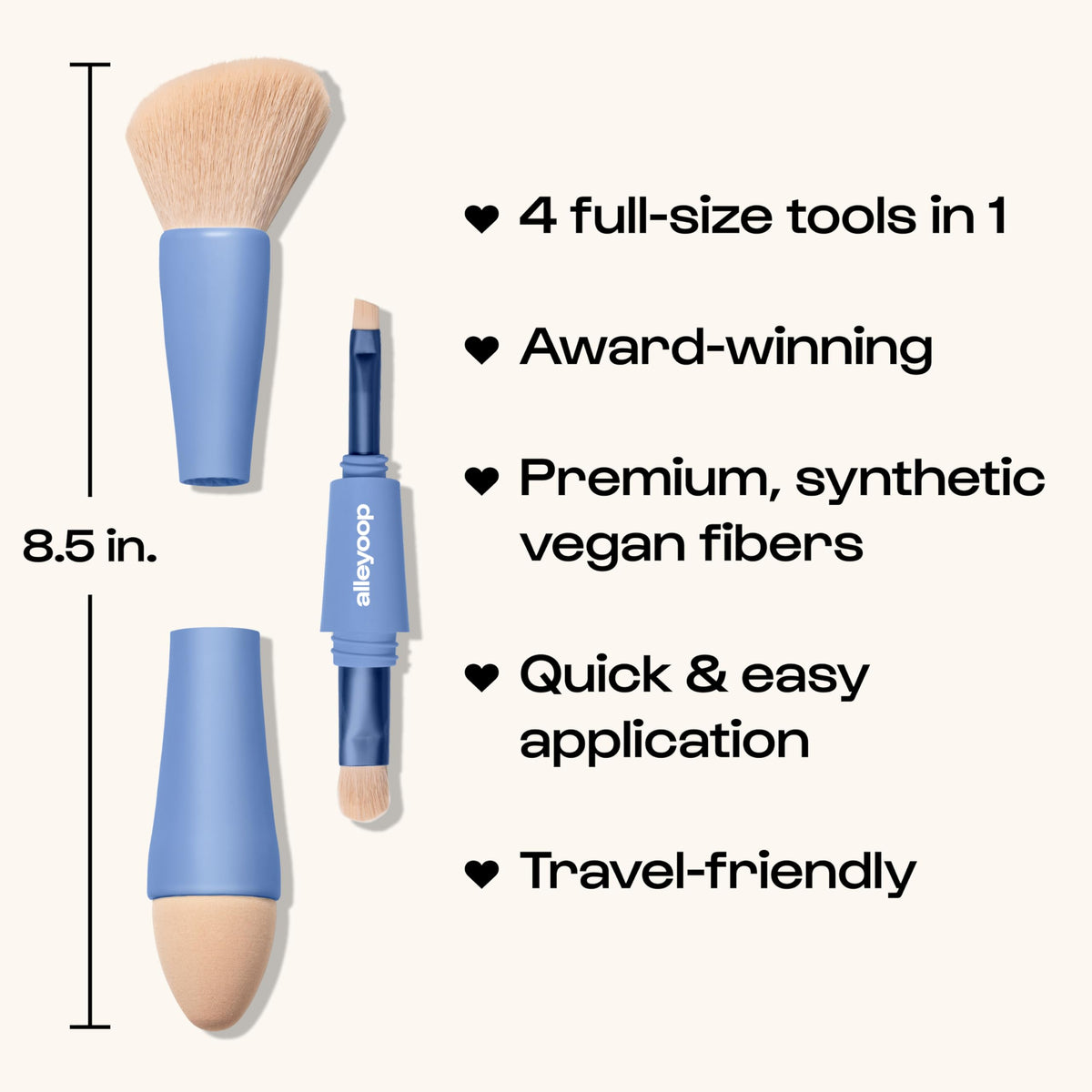 ALLEYOOP Multi-Tasker brush showing blending sponge component