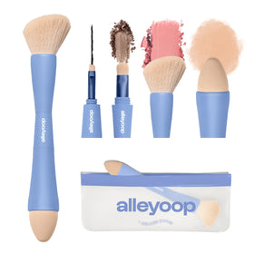 ALLEYOOP Travel Makeup Brushes 4-in-1 Multi-Tasker Set front view