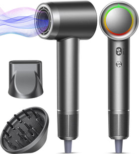 Alloom High-Speed Hair Dryer front view in gunmetal