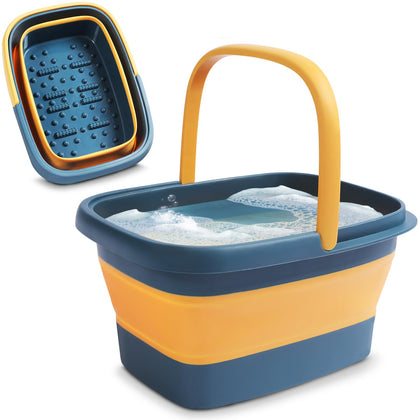 AllSett Health Collapsible Foot Bath blue and orange front view