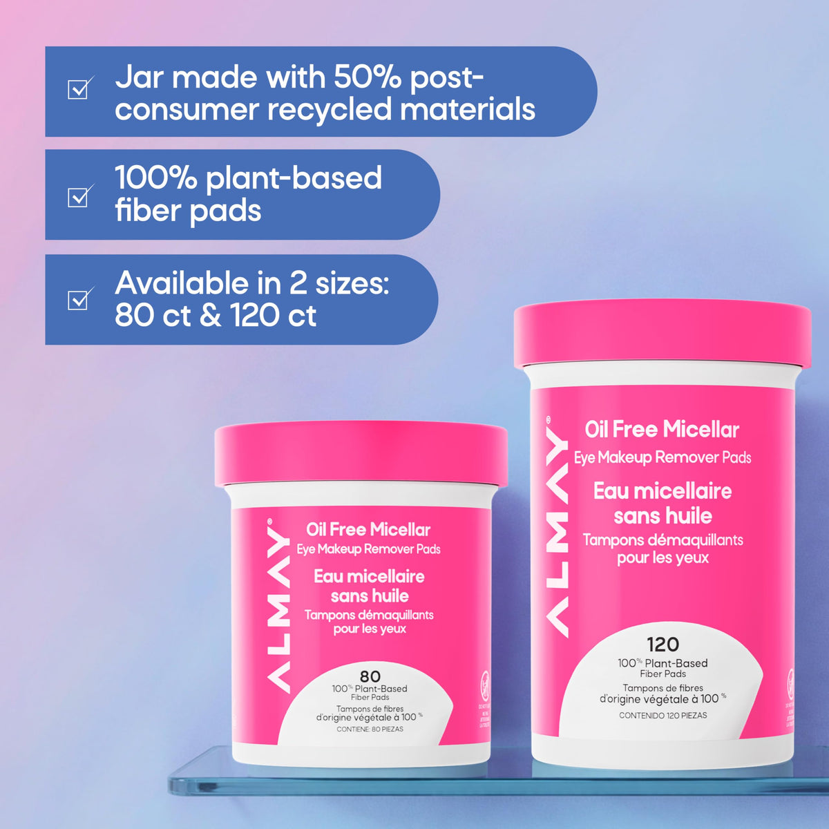 Almay Micellar Eye Makeup Remover Pads eco-friendly packaging