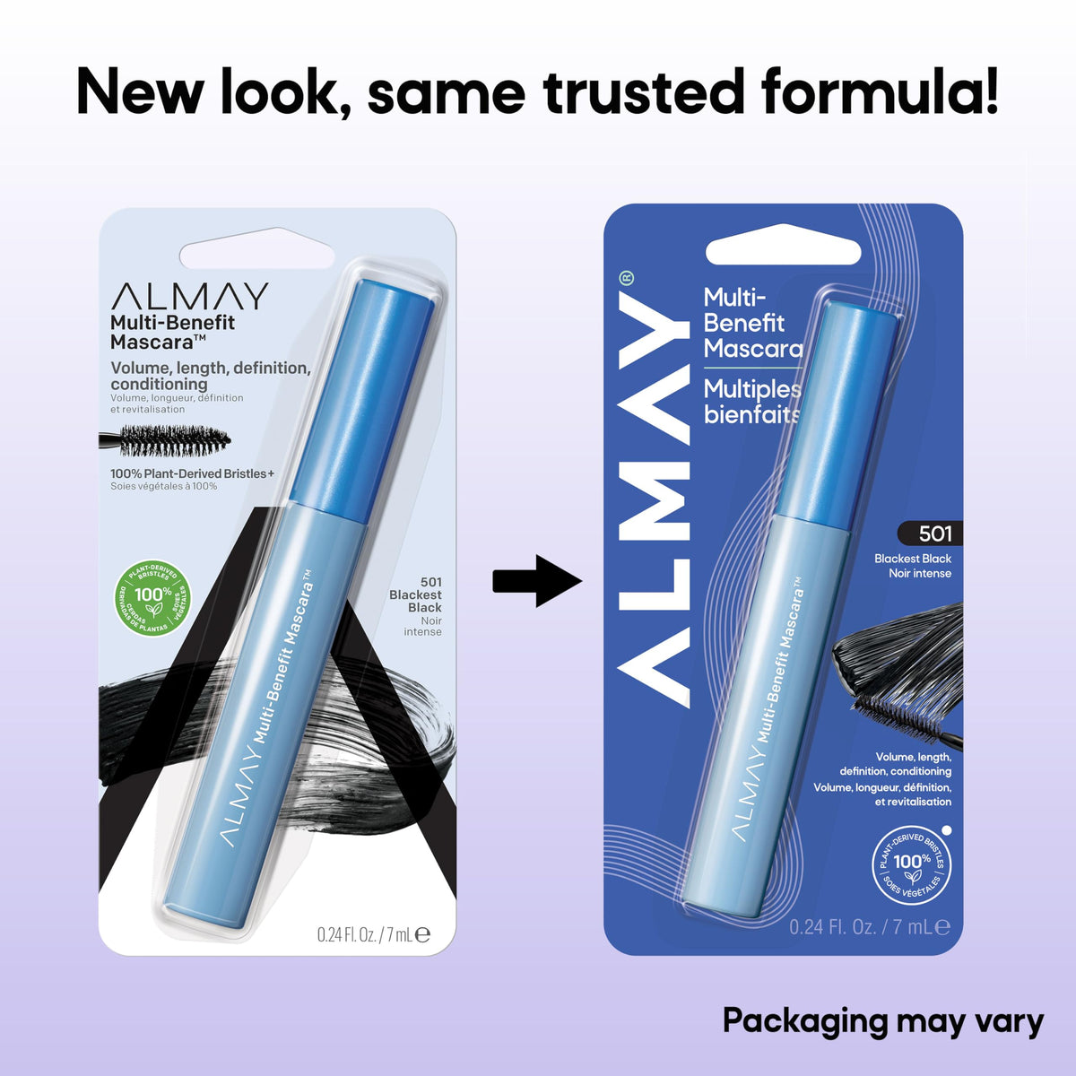Almay Multi-Benefit Mascara 501 Blackest Black on model's lashes