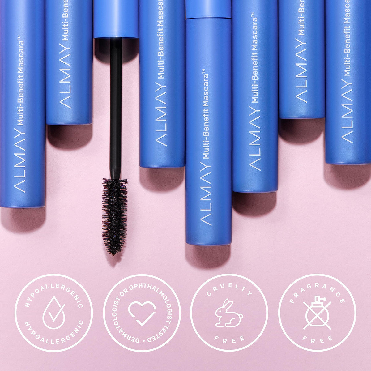 Almay Multi-Benefit Mascara and Eyeliner Duo on a vanity