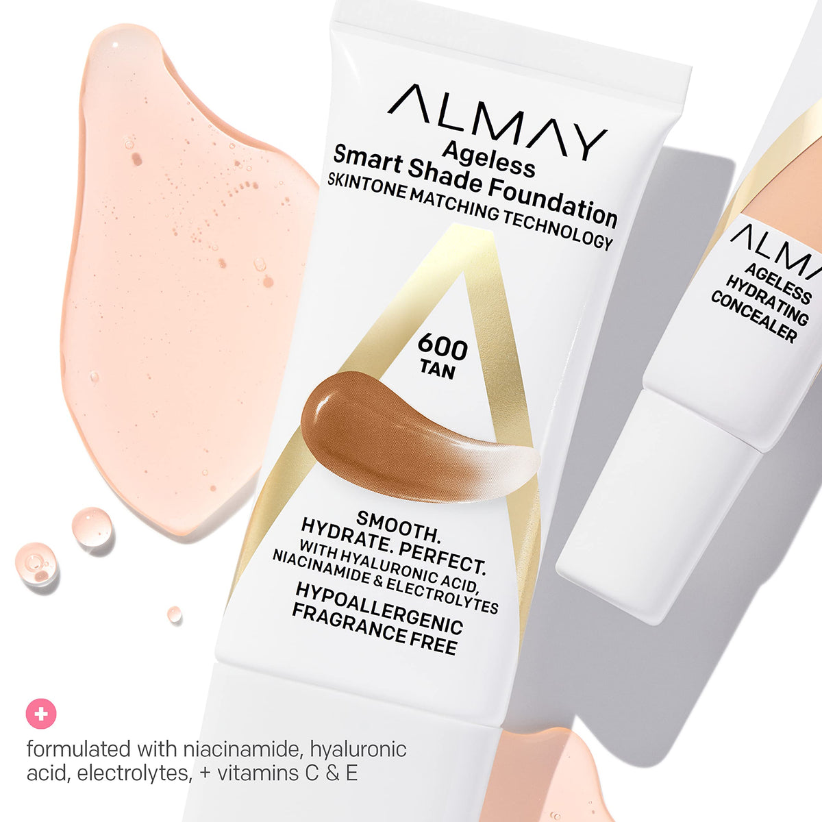 Almay Smart Shade Foundation 200 Light Medium swatch on hand