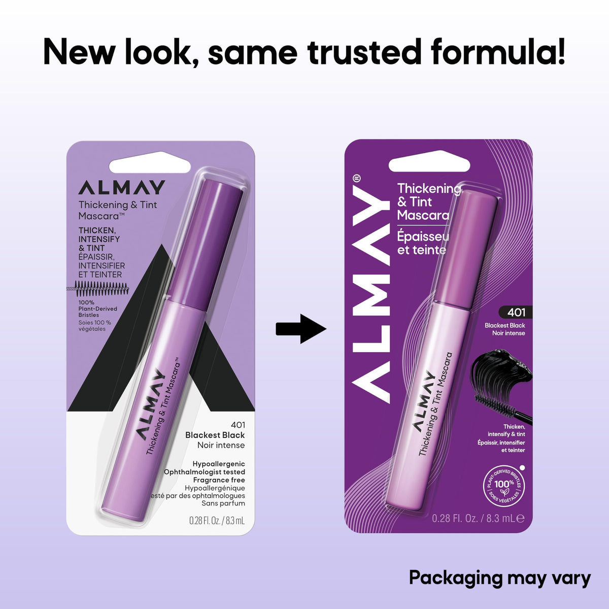 Almay Thickening & Tint Mascara 401 Blackest Black side view