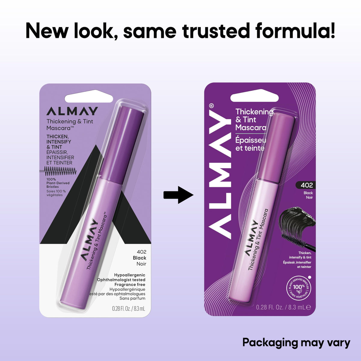 Almay Thickening & Tint Mascara 402 Black applied on lashes