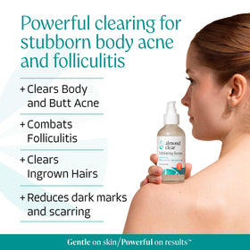 Almond Clear Level 2 Serum 4 oz back view showing ingredients