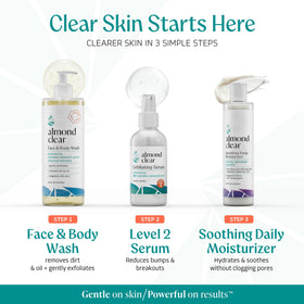 Almond Clear Mandelic Acid Level 2 Serum on bathroom shelf